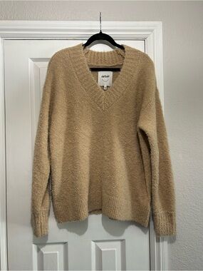 aerie Women's V-Neck Sweater in Beige
